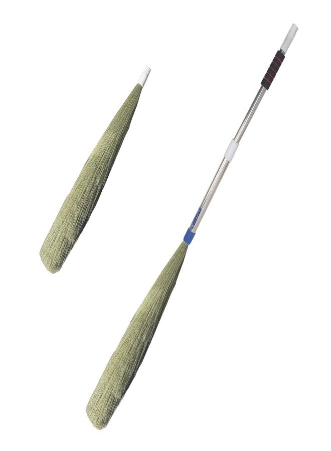 VIMAL Duraclean-SS (Extendable Handle) No-Dust Soft Broom with Extra Refill (1 Pc) for Home/Office/Outdoor Floors & Ceiling Cleaning, Washable Fibers Jhadu with Adjustable Stainless Steel Handle - Image 1